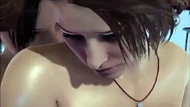 in resident evil, the monster rolls heads while fucking in hentai style