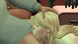 Ona nastavlja da puši sa intenzivnim lepljivim face fuckom