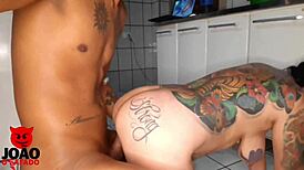 mandy may's condom bursts during intense creampie fucking