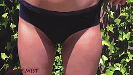 Cumming in my stepsister's panties in the garden 😏🌿