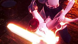 Raiden Shogun And Pyra In An Intriguing Encounter