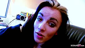 Cute girl Lou Charmelle watches massage parlour videos