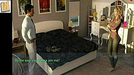 Wife and stepmother engage in erotic game