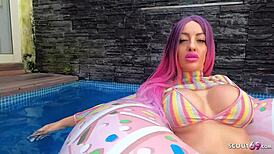 POV Amateur Sex with German Emo Sexbomb Cathy B on Holiday