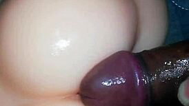 I test my big ass silicone toy for intense cock play