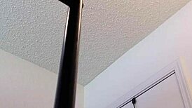 Curious about a steamy bathroom quickie with a busty wife?