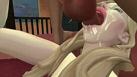 She Keeps Sucking with Intense Gooey Face Fuck Action