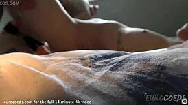 Marissa and Olga Tattoo Lesbians Strapon Fuck on Bed