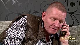 stepfather bends over daughter for hardcore doggystyle assfucking and blowjob