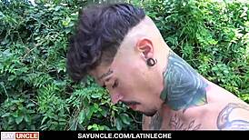 Latinleche - Latino Cuties With Tattoos Banging Each Other By The Pool