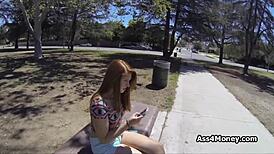 Dicking Redhead Cutie at Tennis Court