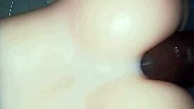 I test my big ass silicone toy for intense cock play