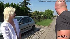 Blondie Rides Hard in Backseat, Dumped Naked