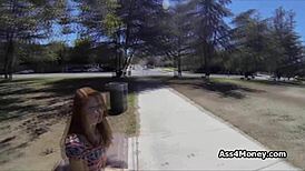 Dicking Redhead Cutie at Tennis Court