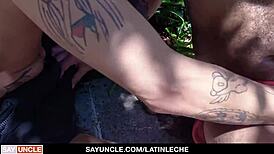 Latinleche - Latino Cuties With Tattoos Banging Each Other By The Pool