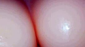 I test my big ass silicone toy for intense cock play