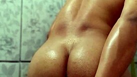 He Jerks Off Hot in the Steamy Bathroom