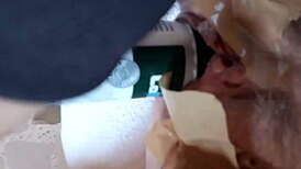 Spanish housewife masturbates while flashing neighbors in exhibitionist fetish.