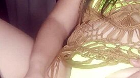 Enjoying delicious pleasure with my carrot in outdoor muff diving fun!