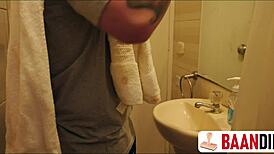 Busty Neighbor Craves Bathroom Fuck with Roommate