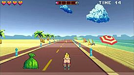 Roller babe gets rough creampie at beach