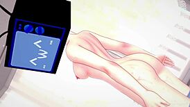 Hey, rubbing TV woman's vagina to warm her up.