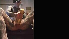 Hot fleshlight tat jack session.
