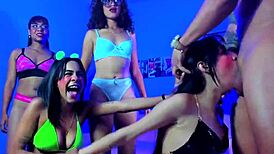 Interracial party with deep blowjobs and hardcore action