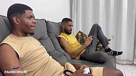 Cousins suck each other's big black cocks