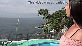 Alice Sweet shows off her oral skills on the beach with a lucky guy. It’s pure talent in action!