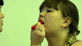 Girls with red lipstick kiss bodies and lick pussy in wild homemade action. They dive deep into every curve!