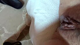 Spanish housewife masturbates while flashing neighbors in exhibitionist fetish.