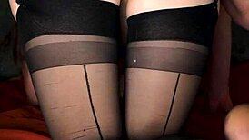 slutty brunette bends over for anal cock pounding.