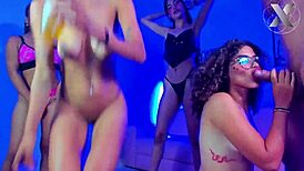 Interracial party with deep blowjobs and hardcore action