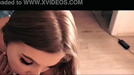 Steamy oral licks and creampie with petite babe in kitchen