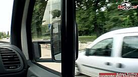 yo, this brunette milf scores a wild outdoor creampie in mmf threesome