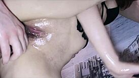 russian woman in stockings enjoys a big cock