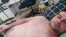 hot guy drenched in cum after intense session 😈