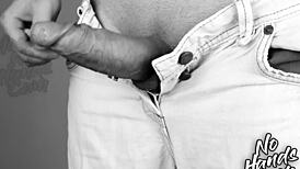 Wow! Vintage Sports Guy Masturbates Huge Cock Hands-Free!