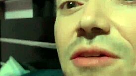 Intense Cumshot Lands on Prostitute's Face in Amateur Encounter