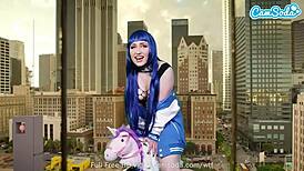 Lizzie Love cosplays as Hinata Hyuga on webcam.