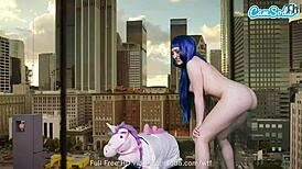 Lizzie Love cosplays as Hinata Hyuga on webcam.