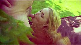 Petite Teen Nailed Hard by Grandpa at Picnic, Blows and Swallows