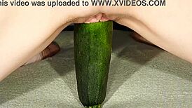 Hey, wanna see hard masturbation with a big zucchini insertion?