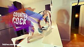 Ray Ray XXX fucks and sucks dildo with footjob