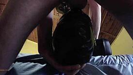 laura in heels giving rough blowjob and deepthroat to amateur guy in sexy outfit 😍