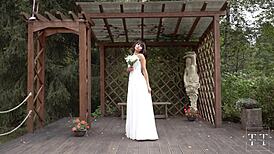 Cute Brunette Bride Gets Fucked Before Wedding, Cum in Mouth and Squirting Orgasm