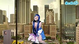 Lizzie Love cosplays as Hinata Hyuga on webcam.