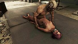 Fallout 4 Dark Desires: Pink Haired Babe Bound and Roughly Assfucked!