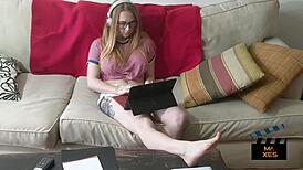 Blonde Interracial Morning Wake-Up with Deepthroat Action! Wow!